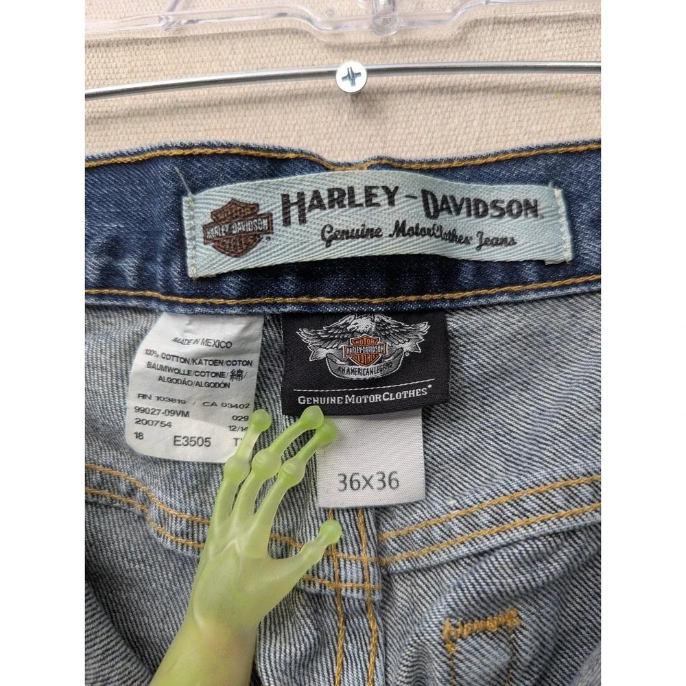 Harley Davidson Jeans Mens 36x36 Blue Straight Leg Denim Biker‎ 100% Cotton